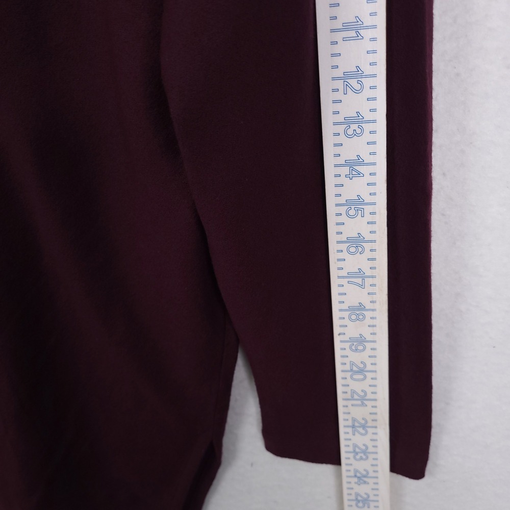 Eileen Fisher 3 Piece Knit Set Cardigan Tee Pants XL Burgundy Sustainable Wool - Picture 12 of 16